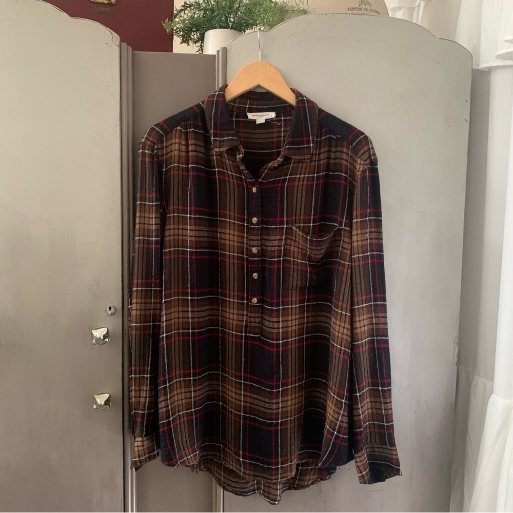 beachlunchlounge Black and Brown Casual Button Down Shirt - Picture 8 of 8